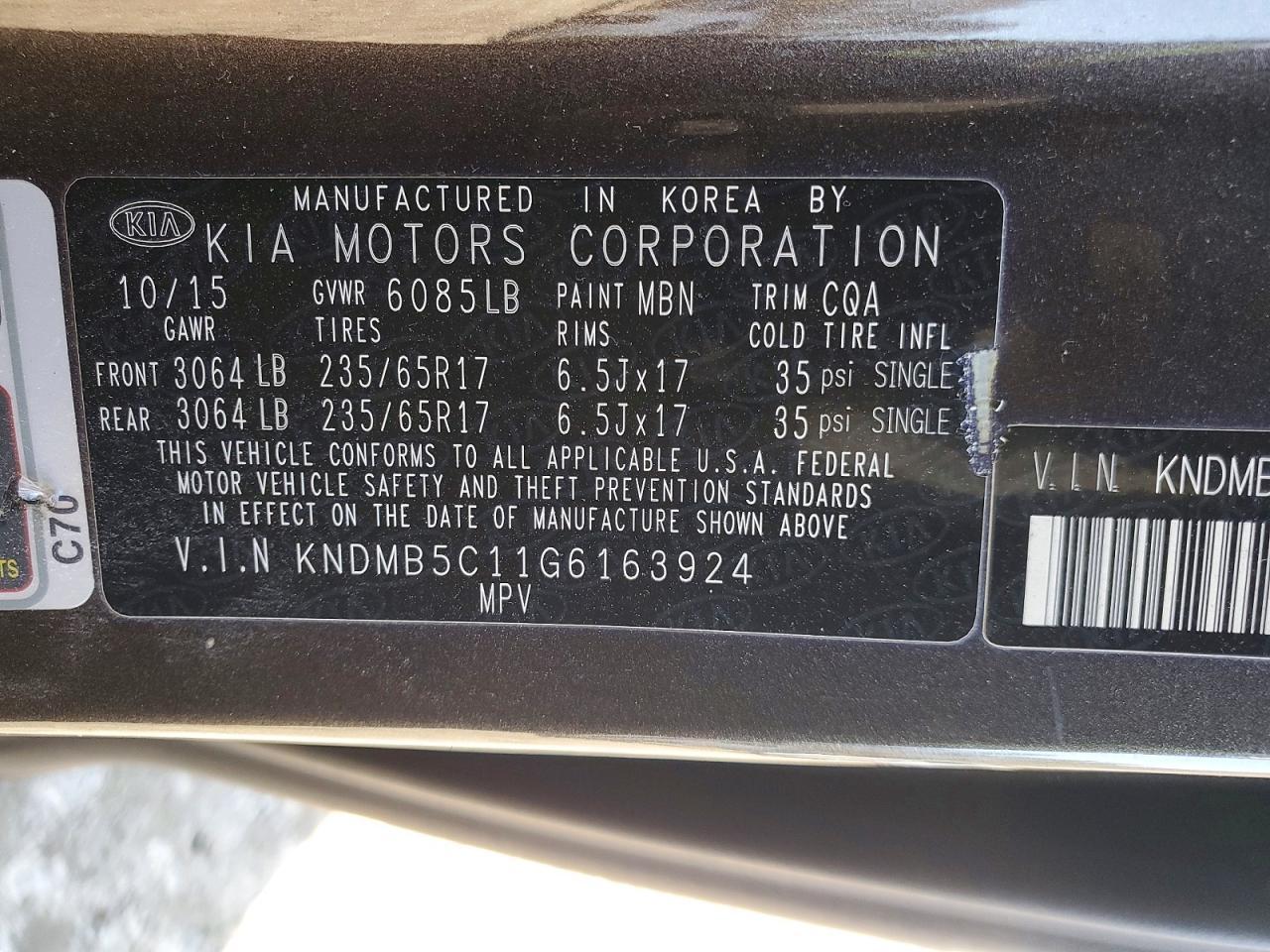 2016 KIA SEDONA