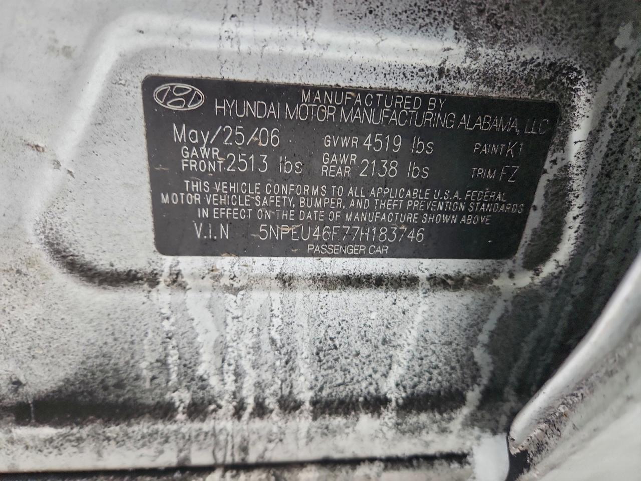 2007 HYUNDAI SONATA