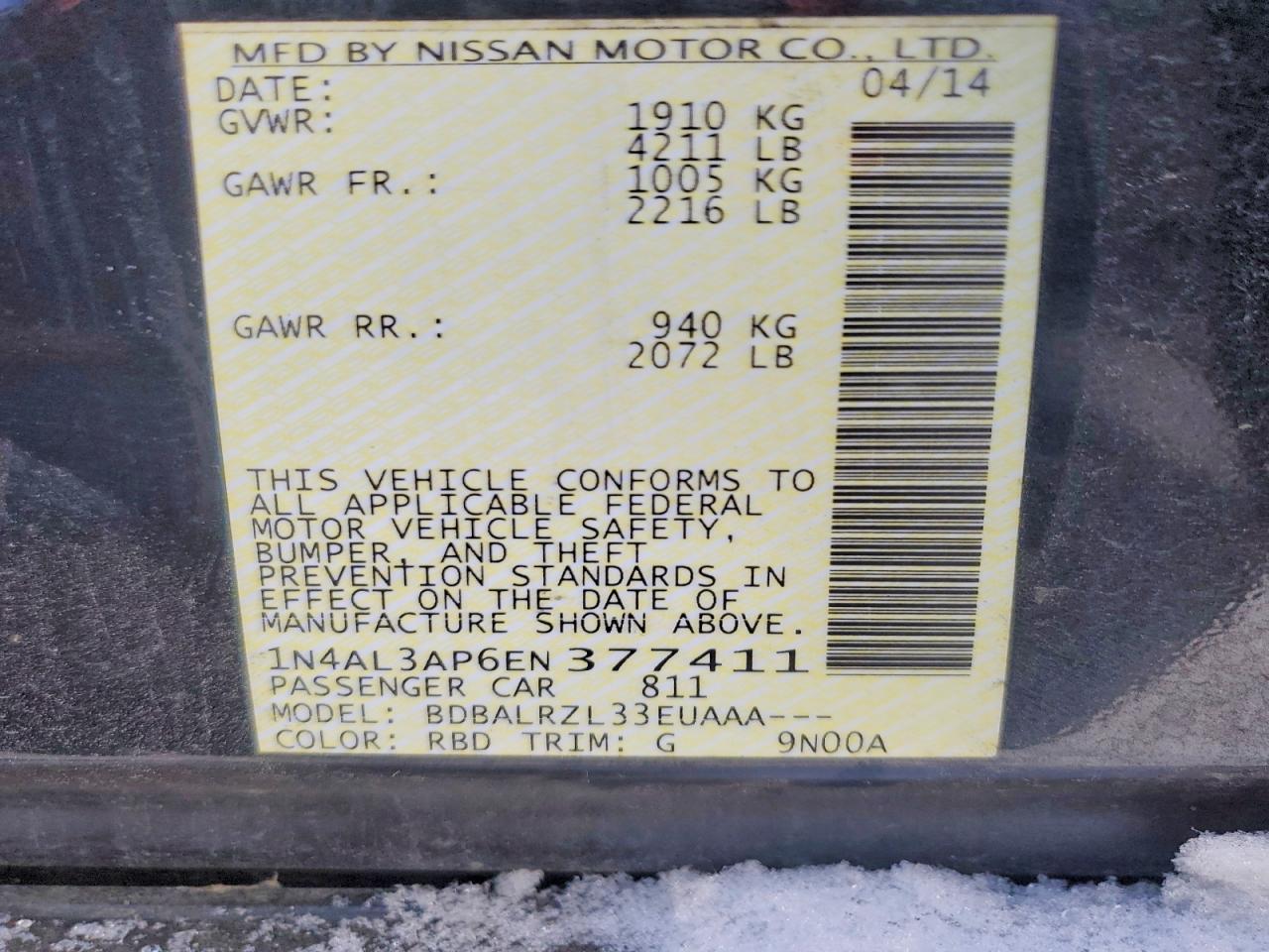 2014 NISSAN ALTIMA