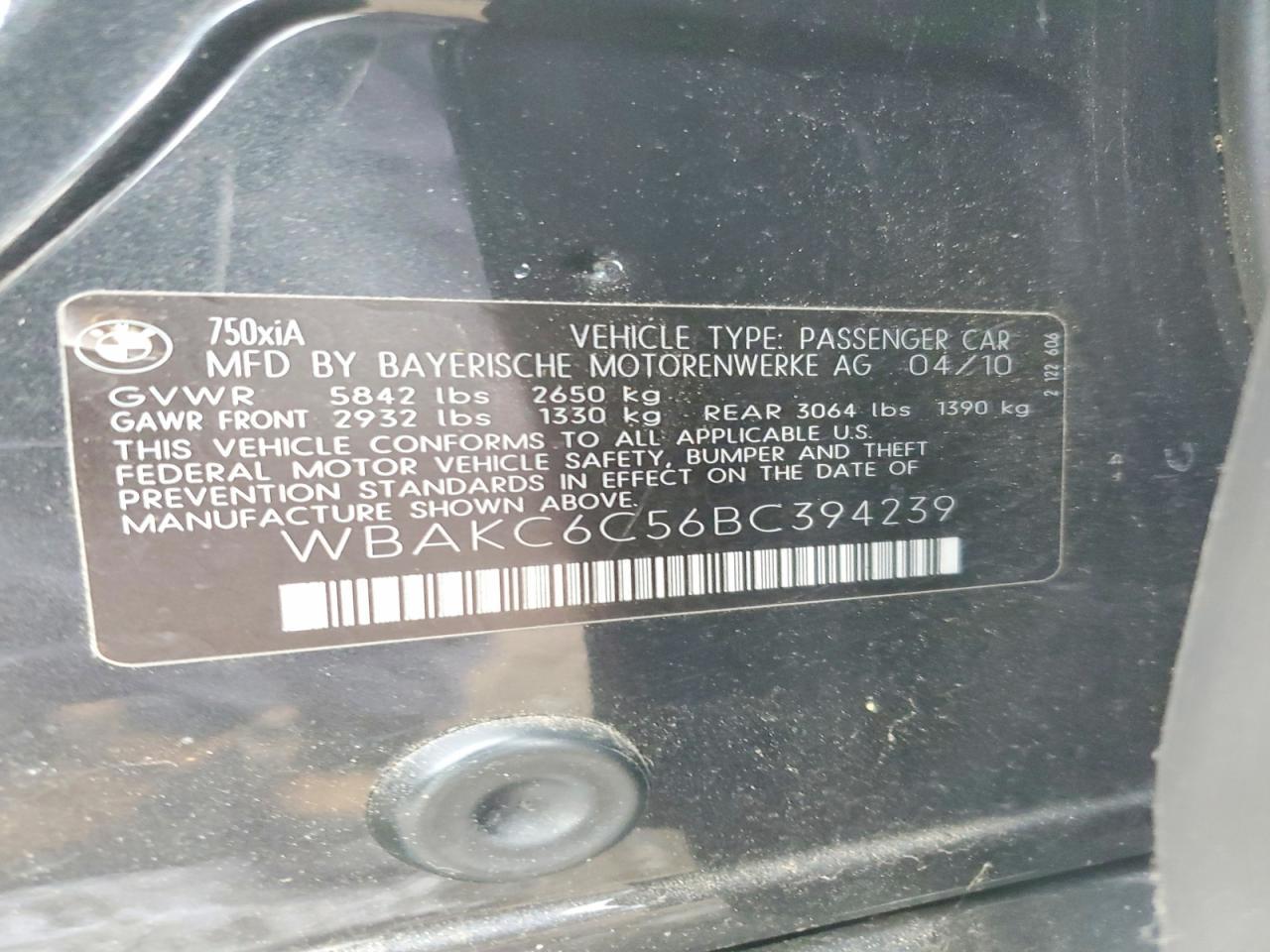 2011 BMW 7 series