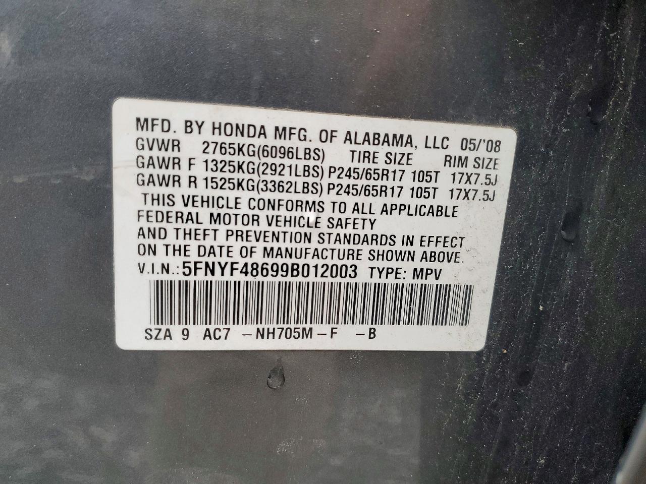 2009 HONDA PILOT