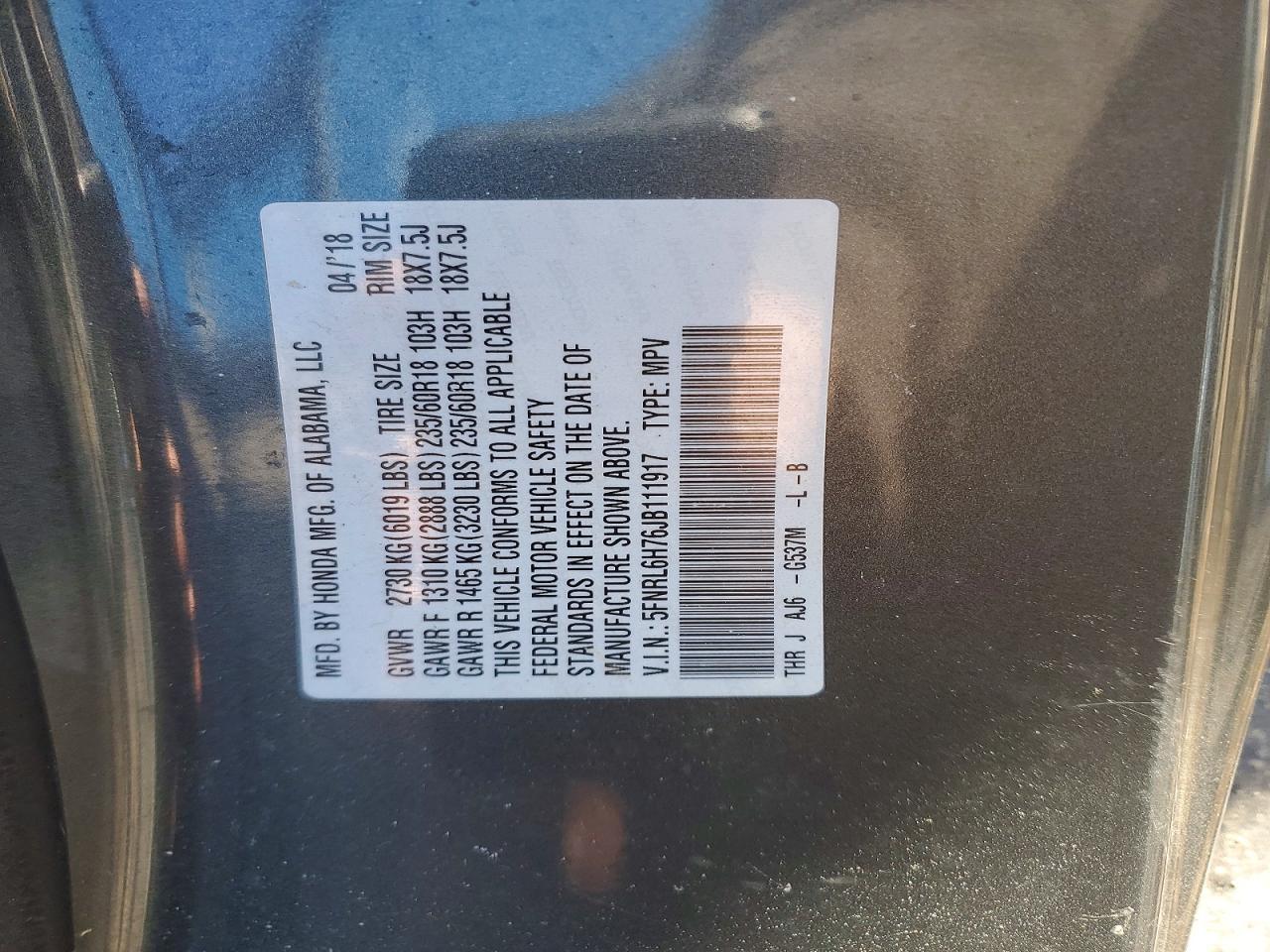 2018 HONDA ODYSSEY