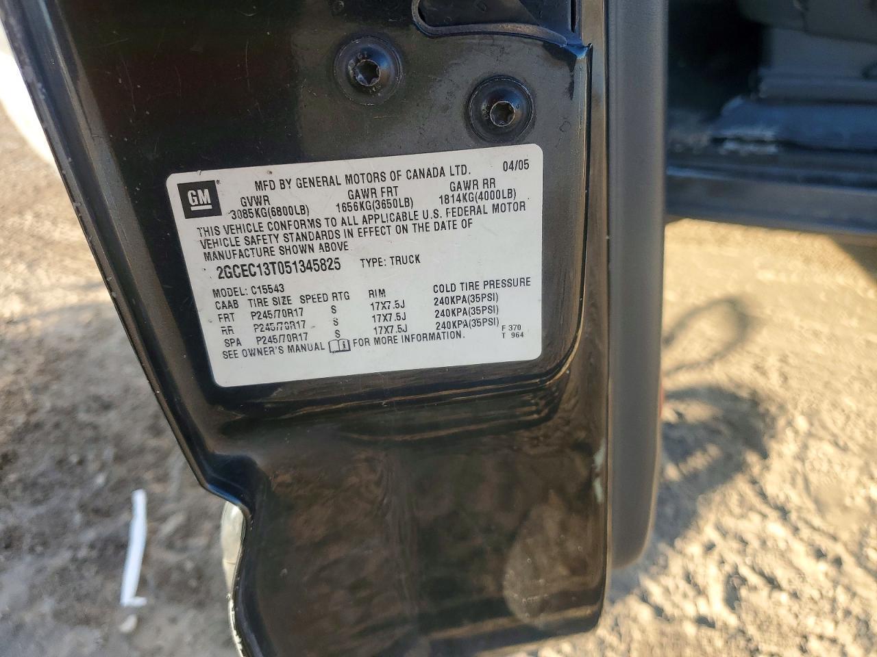 2005 CHEVROLET SILVERADO 1500
