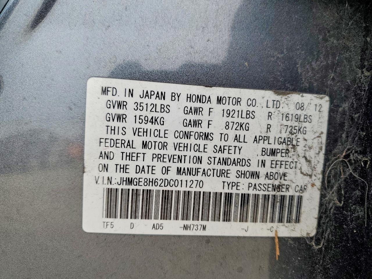 2013 HONDA FIT