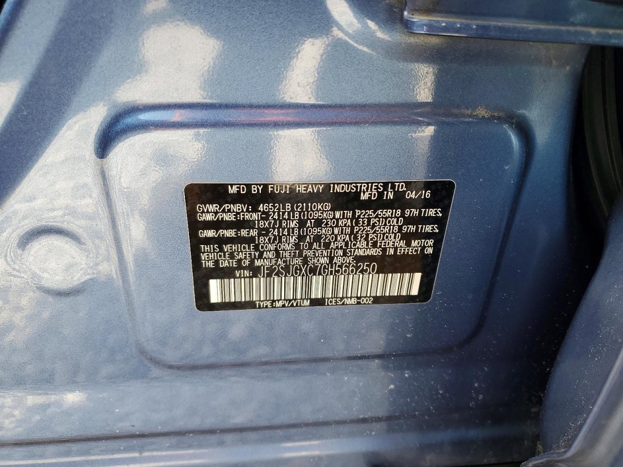 2016 SUBARU FORESTER