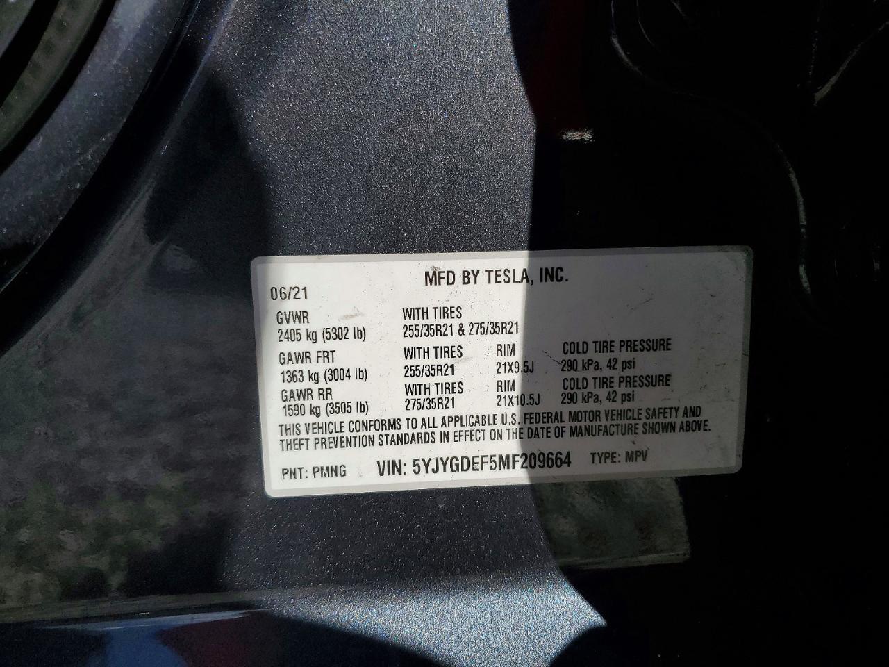2021 TESLA MODEL Y