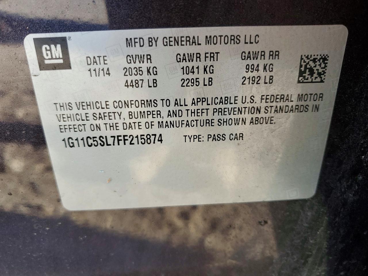 2015 CHEVROLET MALIBU