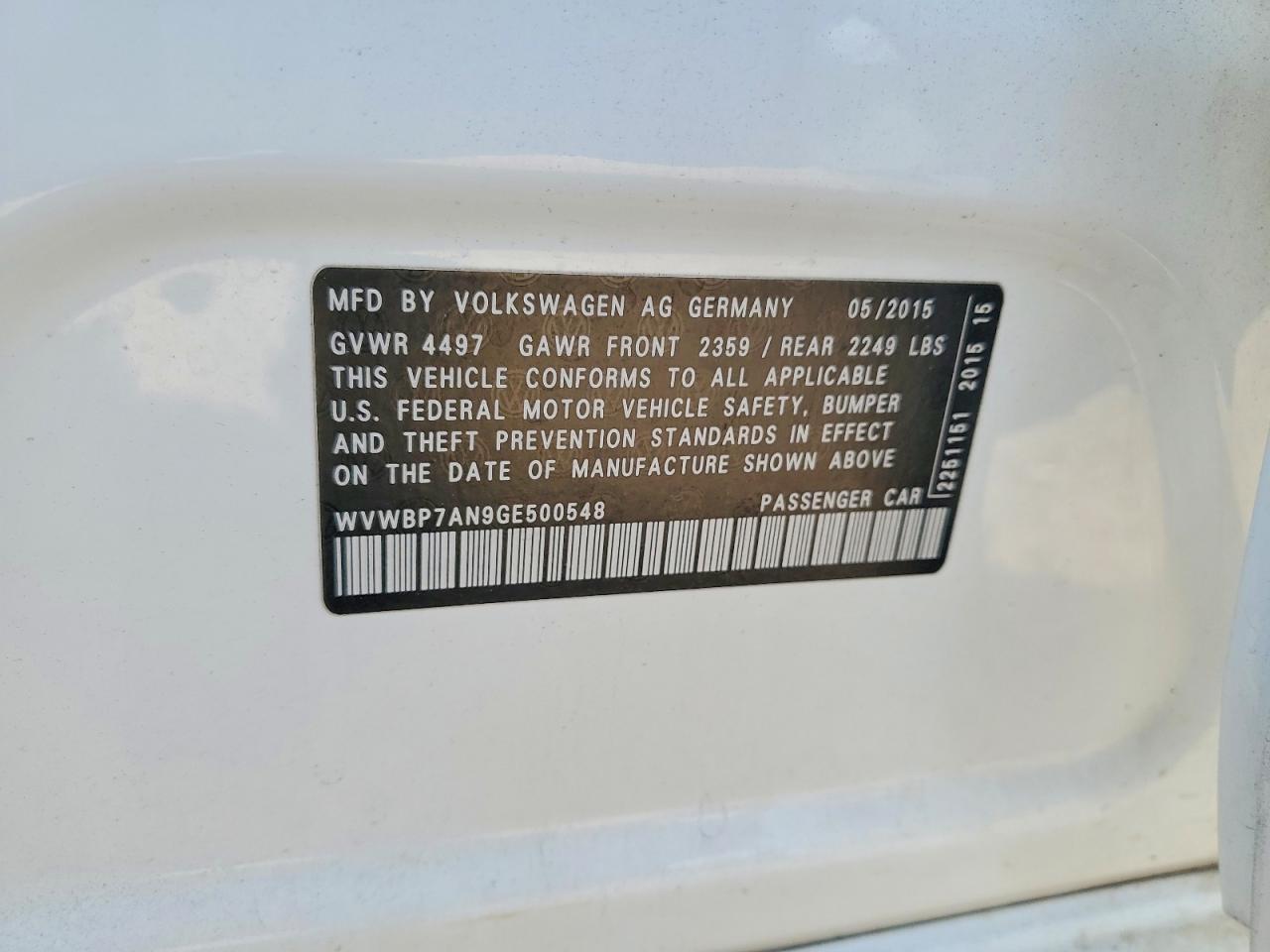2016 VOLKSWAGEN CC