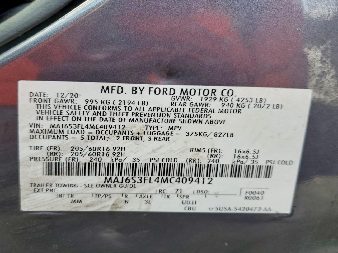 2021 FORD EcoSport