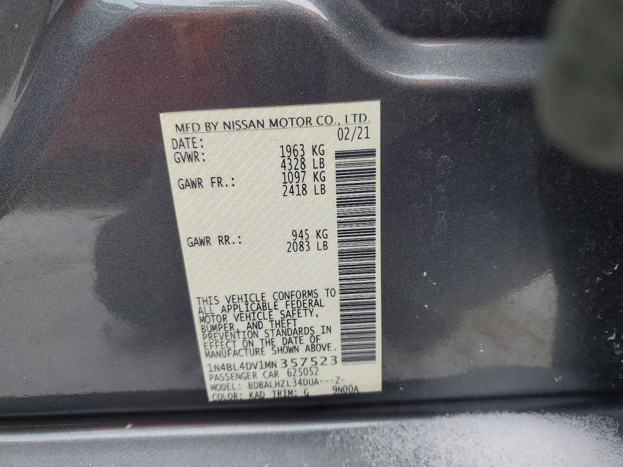2021 NISSAN ALTIMA