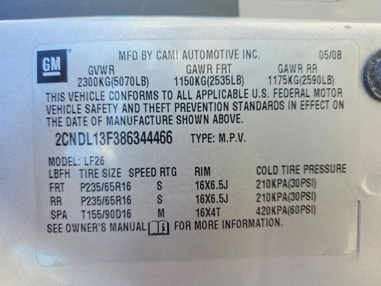 2008 CHEVROLET EQUINOX