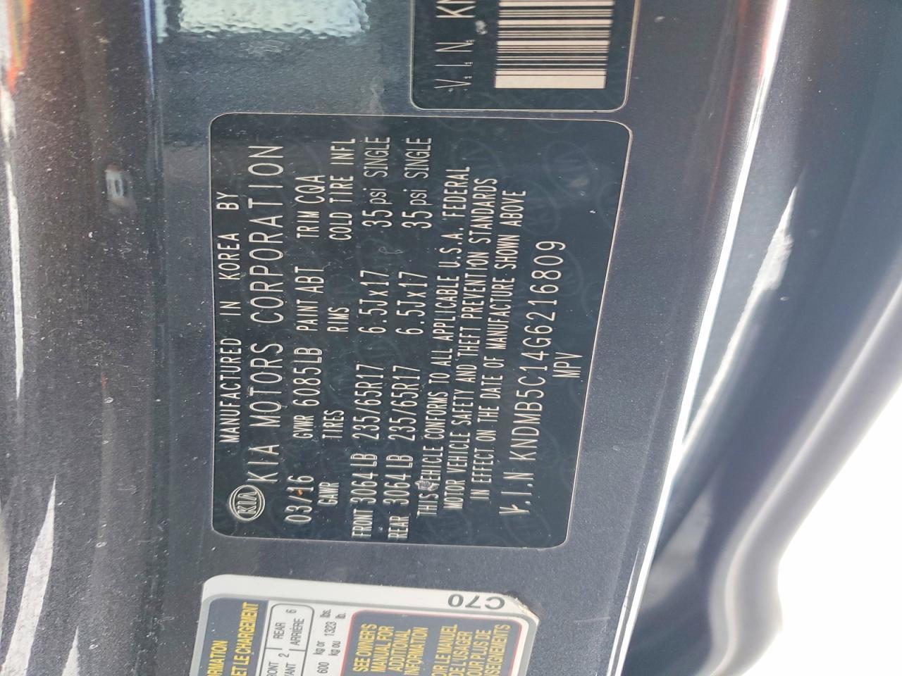 2016 KIA SEDONA