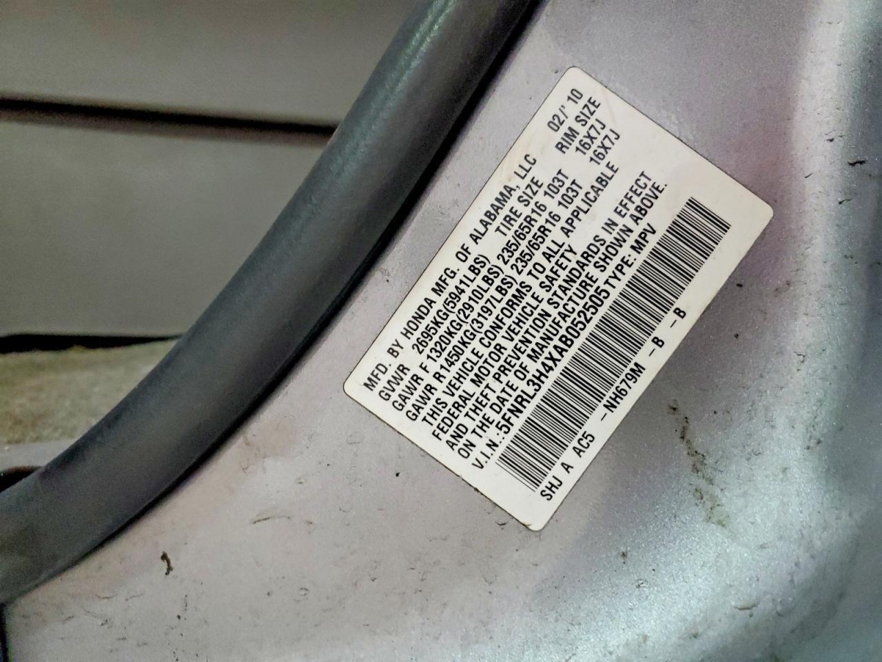 2010 HONDA ODYSSEY