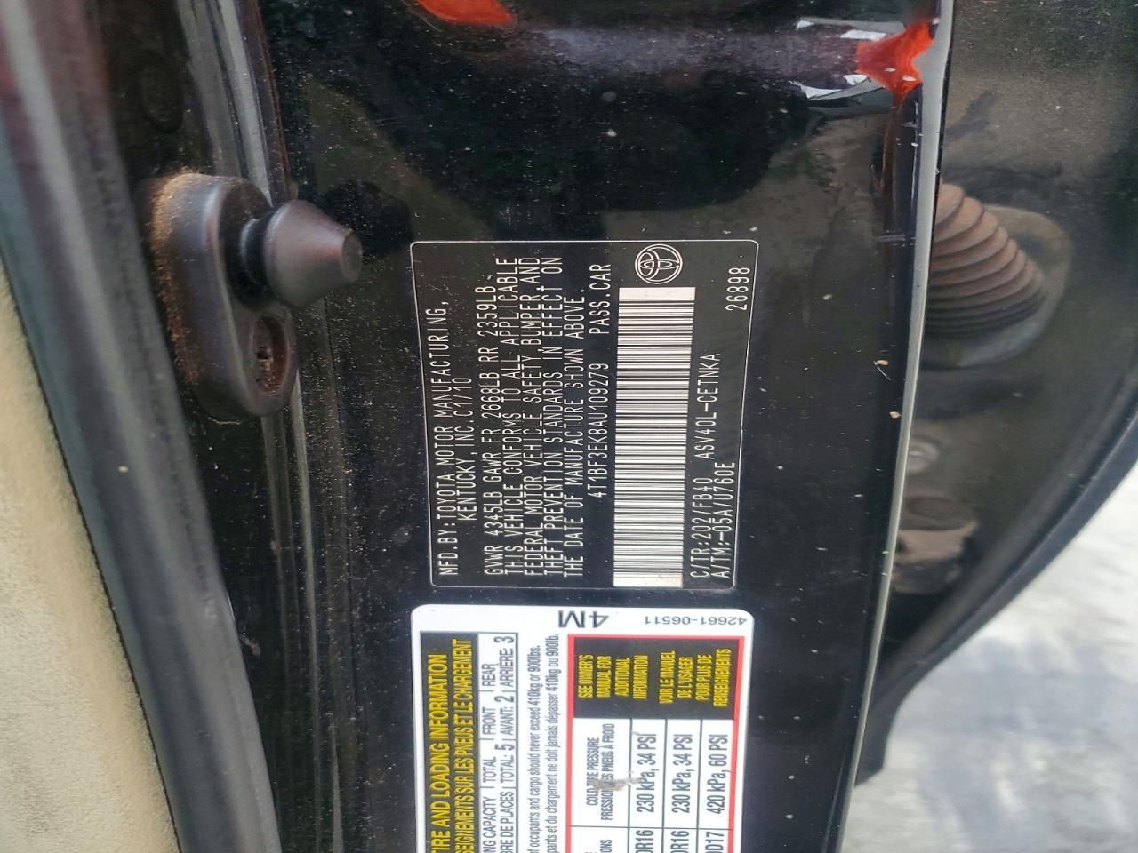 2010 TOYOTA CAMRY