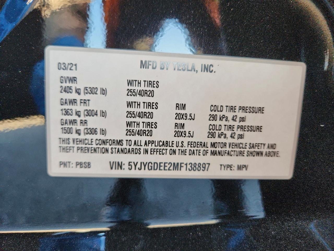 2021 TESLA MODEL Y