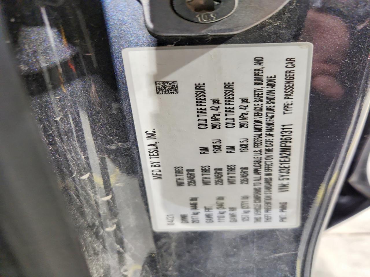 2021 TESLA MODEL 3