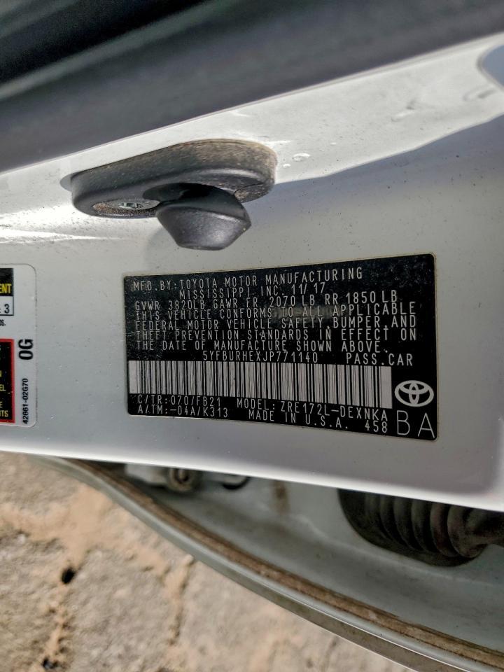 2018 TOYOTA COROLLA
