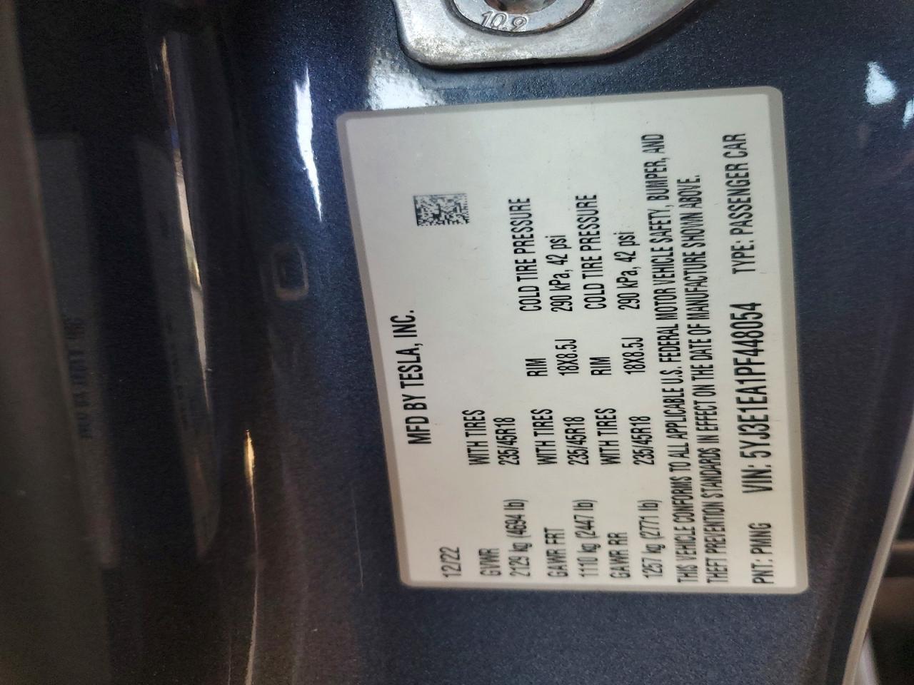 2023 TESLA MODEL 3