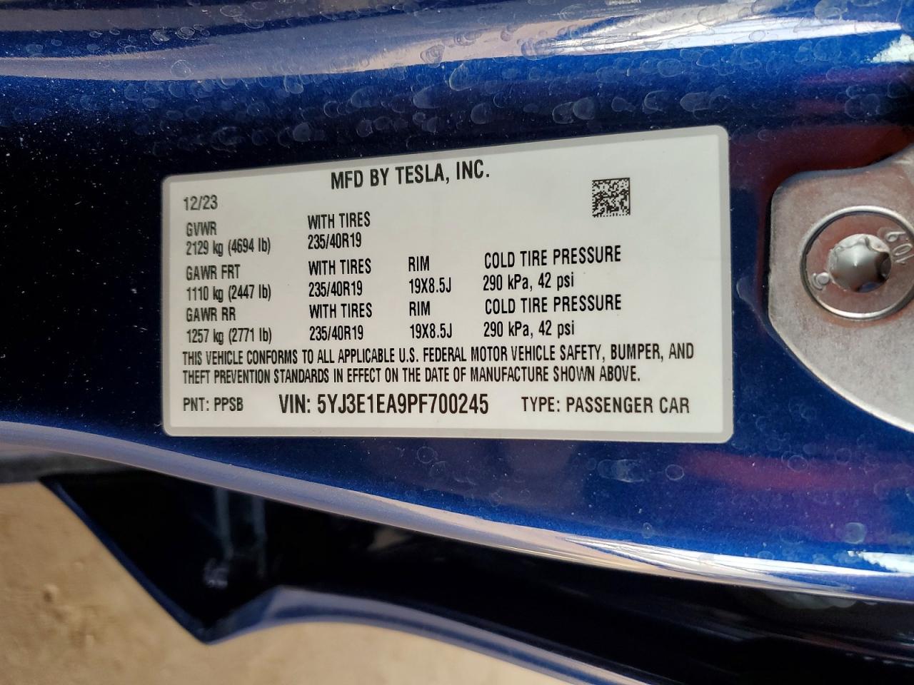 2023 TESLA MODEL 3
