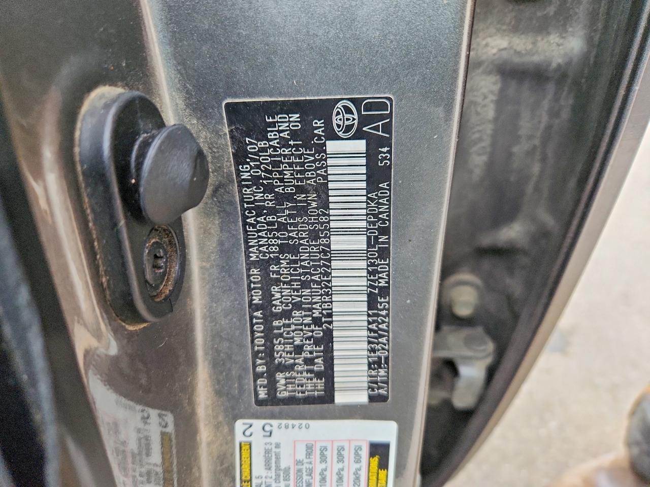 2007 TOYOTA COROLLA