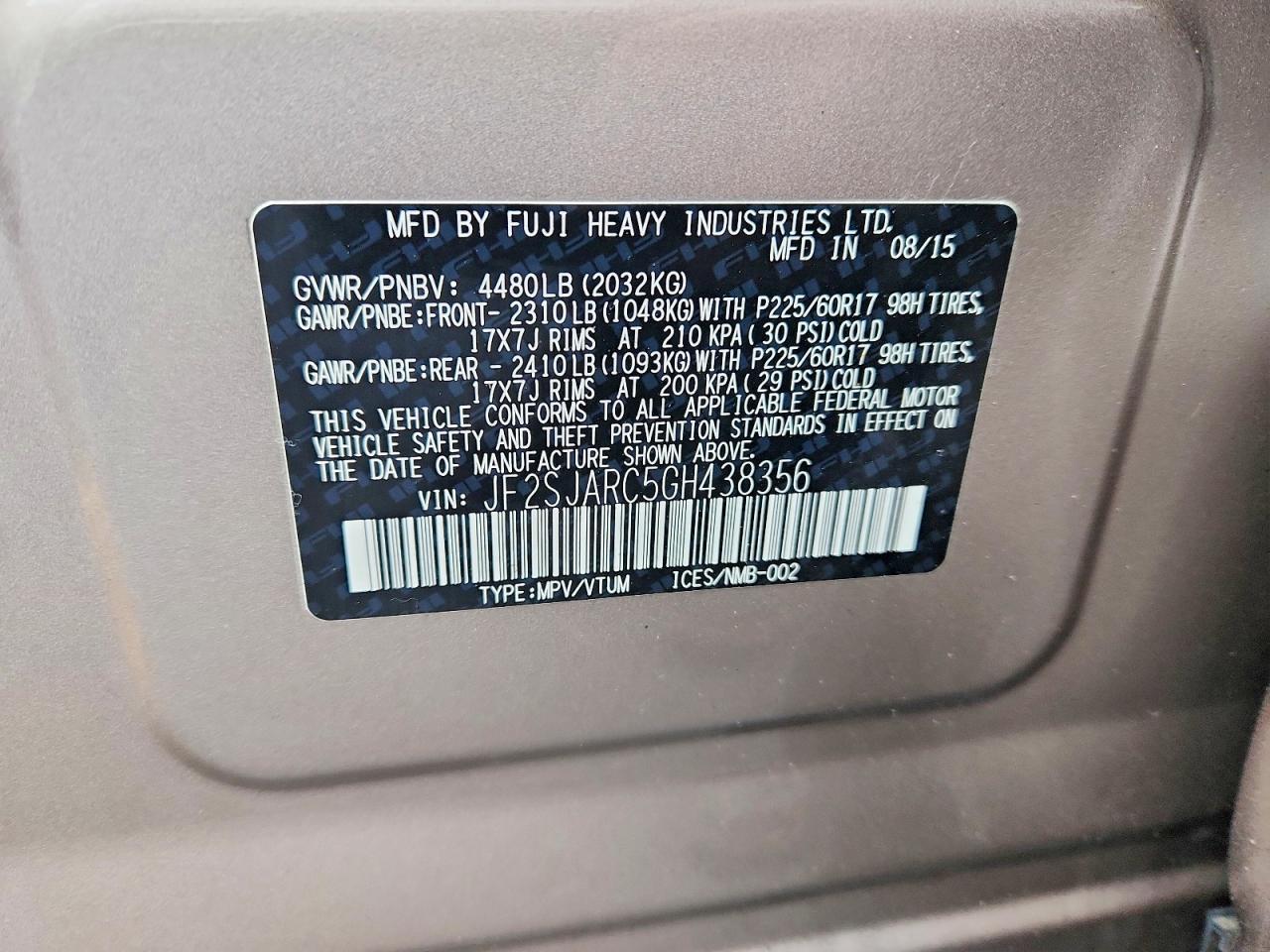 2016 SUBARU FORESTER