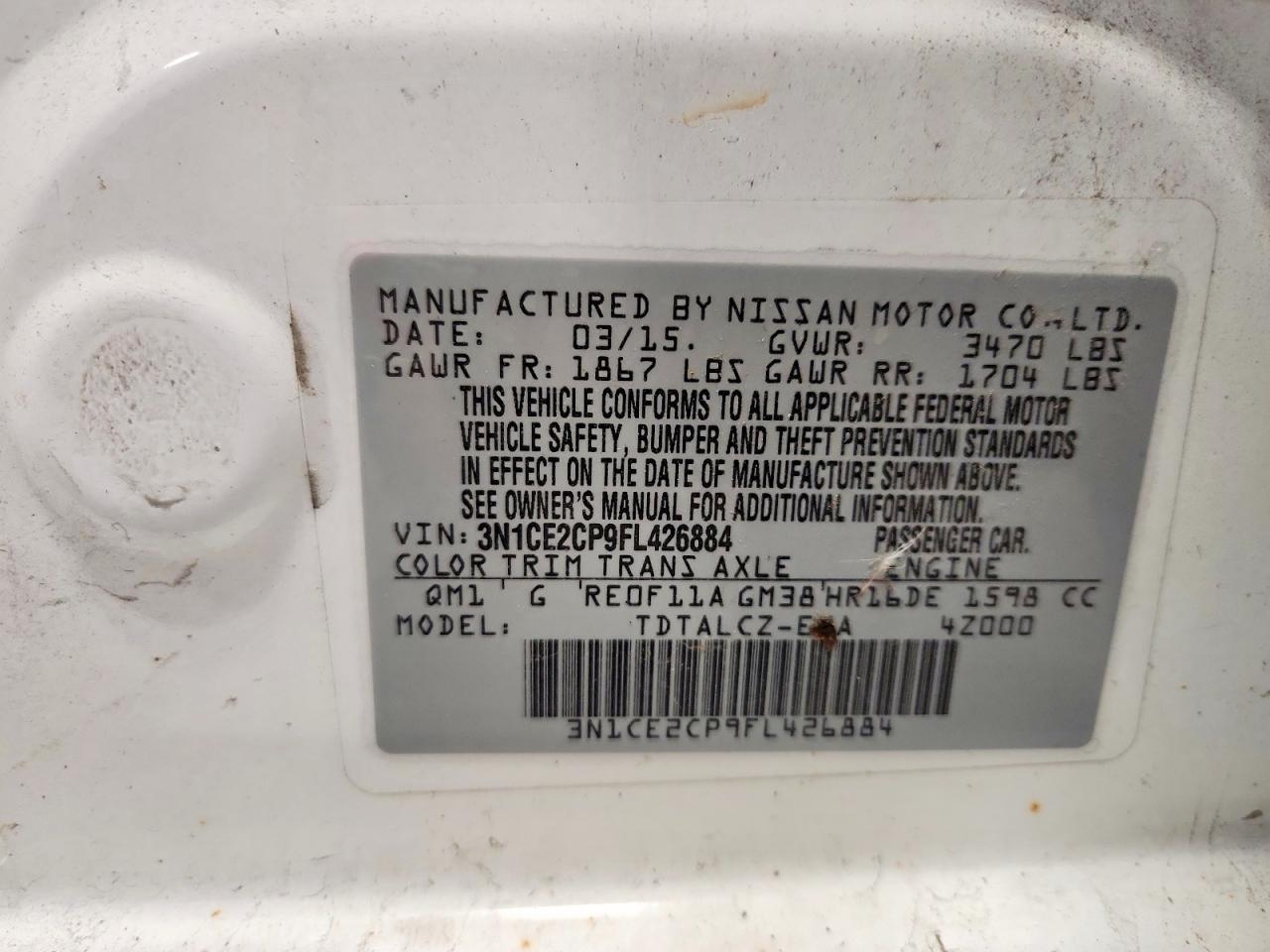 2015 NISSAN Versa Note