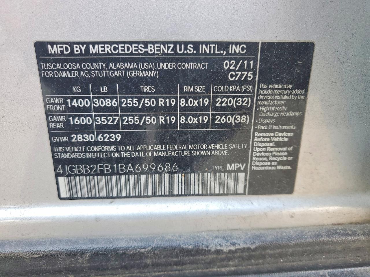 2011 MERCEDES-BENZ ML-Class