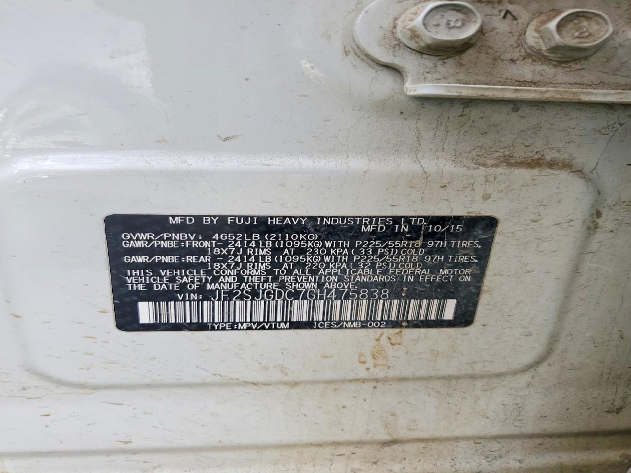 2016 SUBARU FORESTER