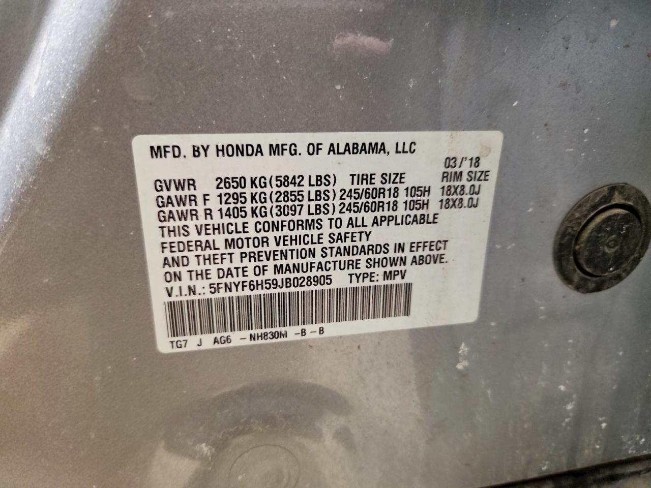 2018 HONDA PILOT