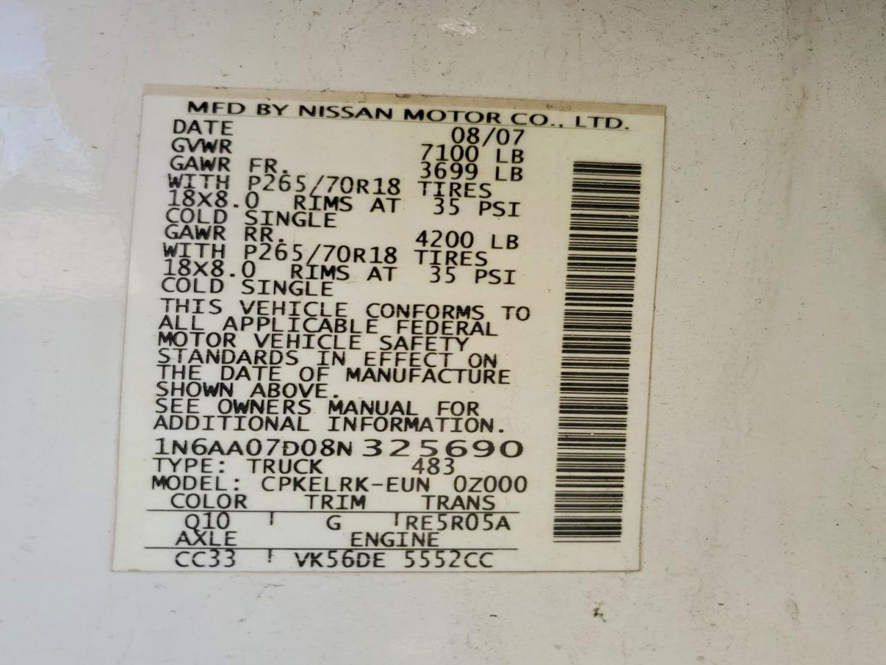 2008 NISSAN Titan