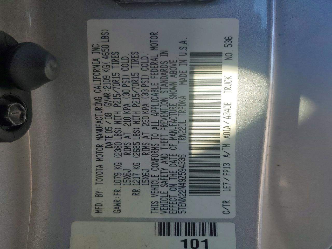 2009 TOYOTA TACOMA