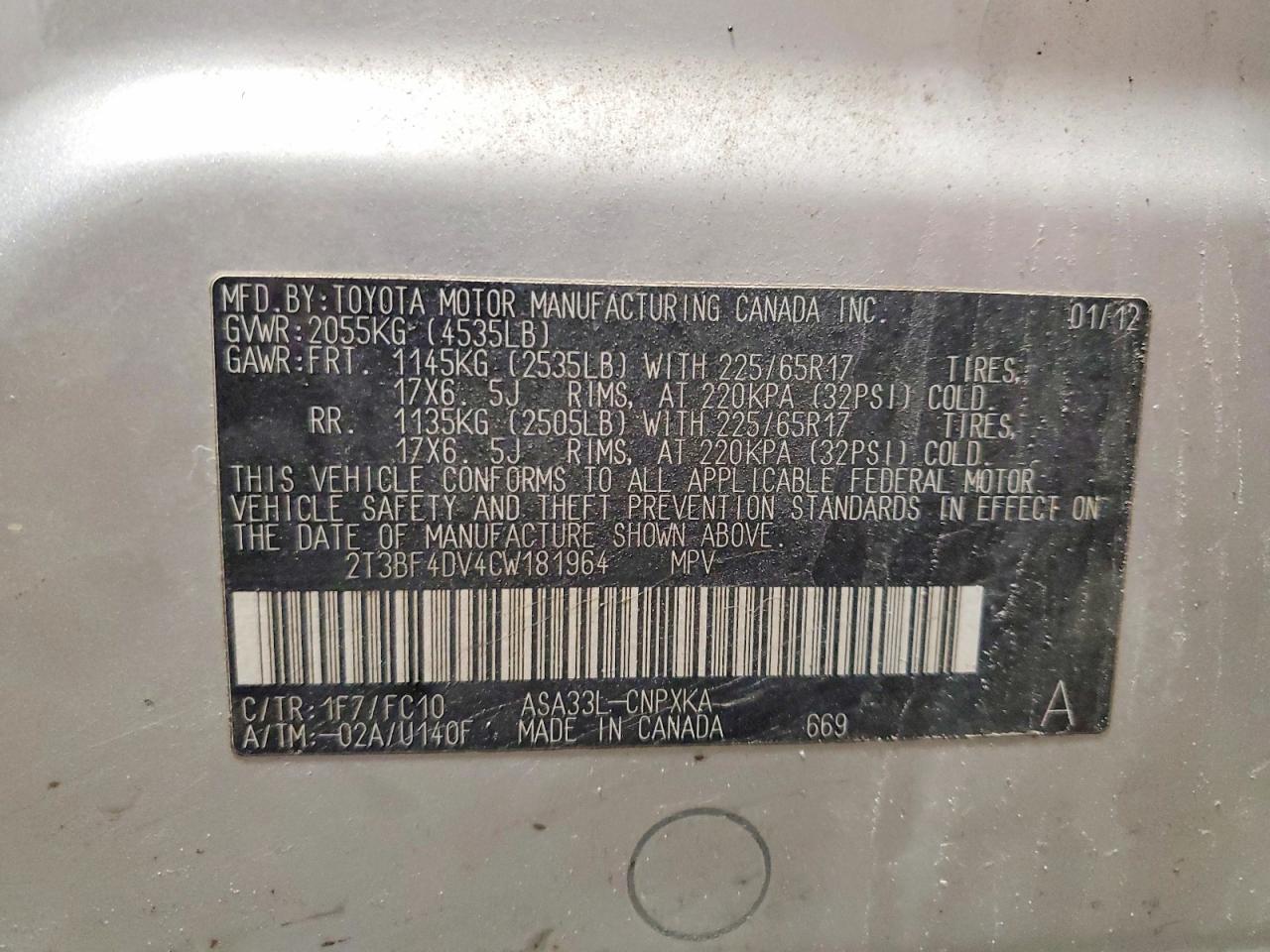 2012 TOYOTA RAV4