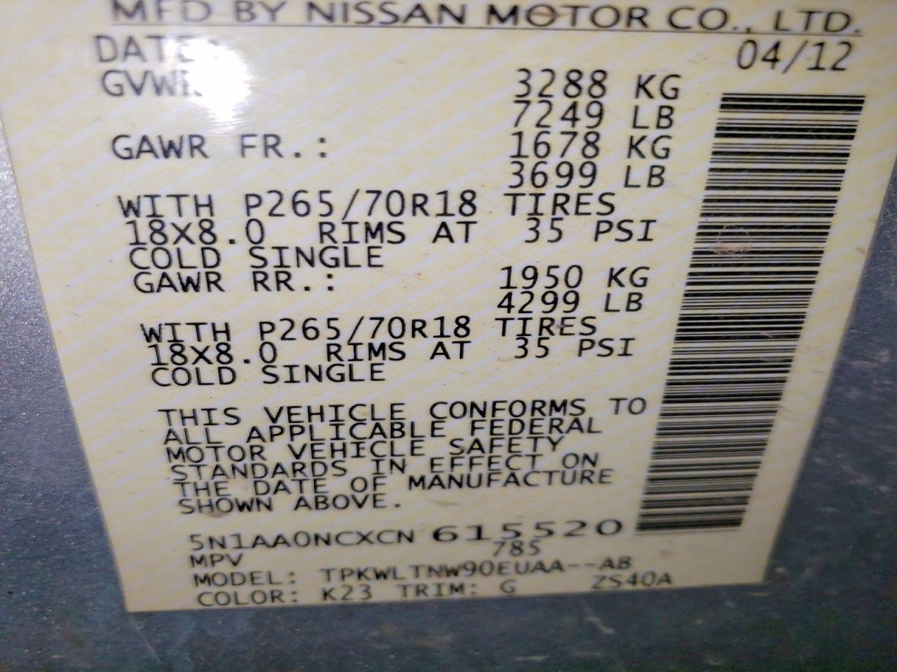 2012 NISSAN Armada
