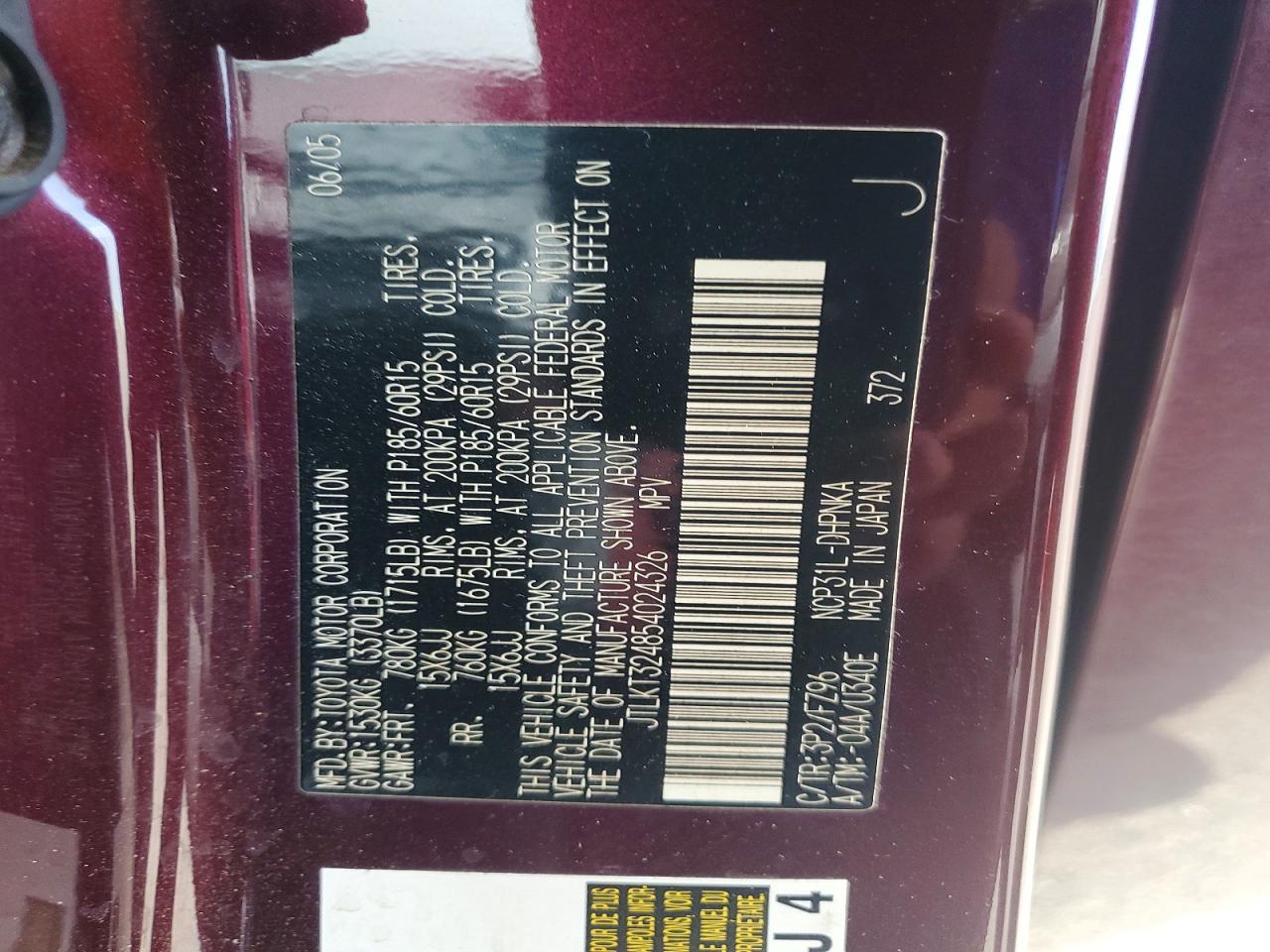2005 TOYOTA SCION
