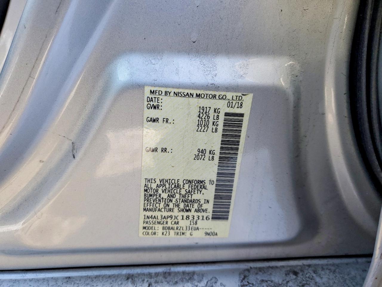 2018 NISSAN ALTIMA