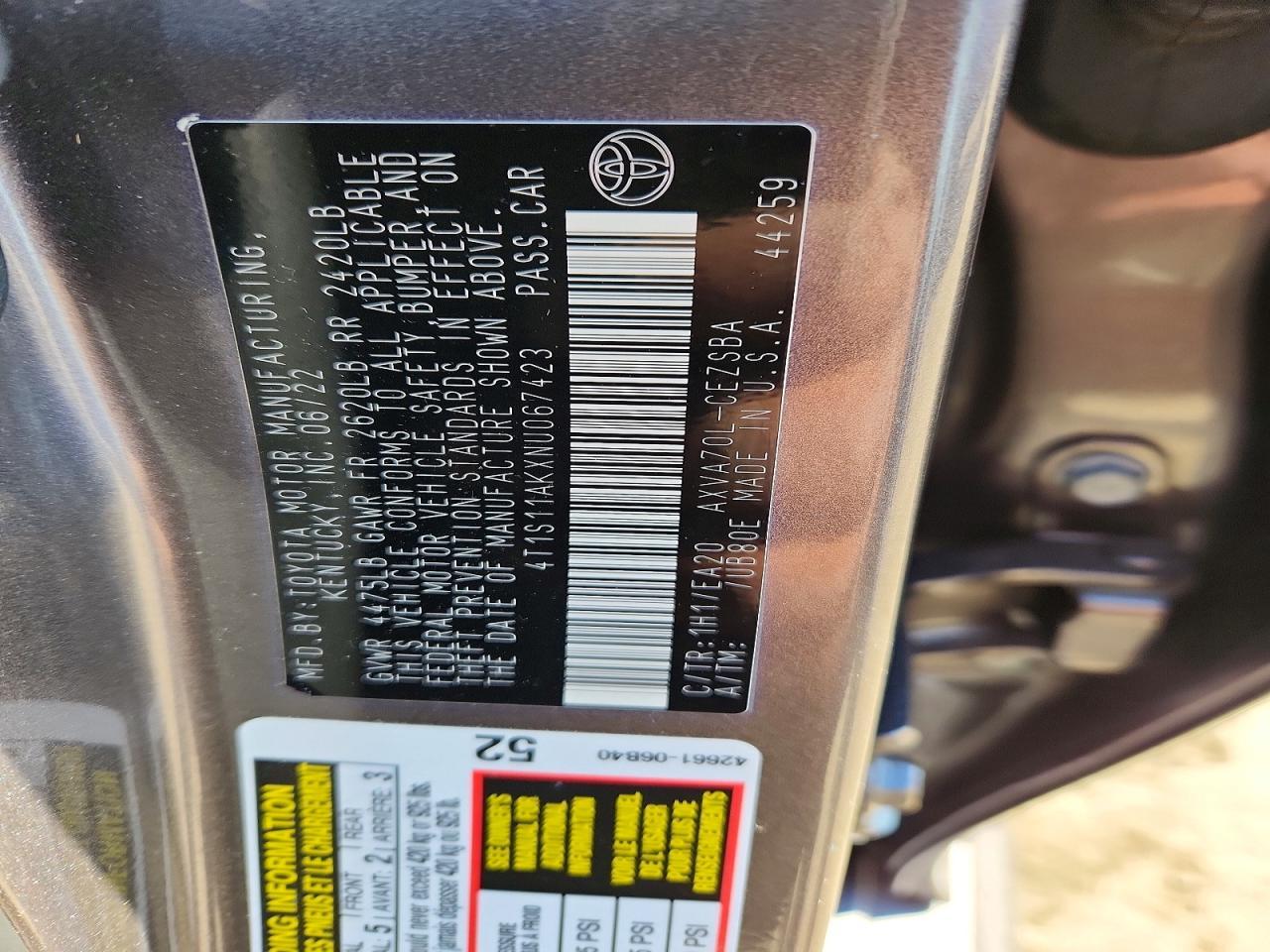 2022 TOYOTA CAMRY
