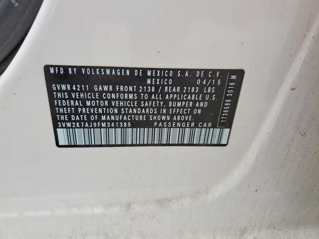 2015 VOLKSWAGEN JETTA