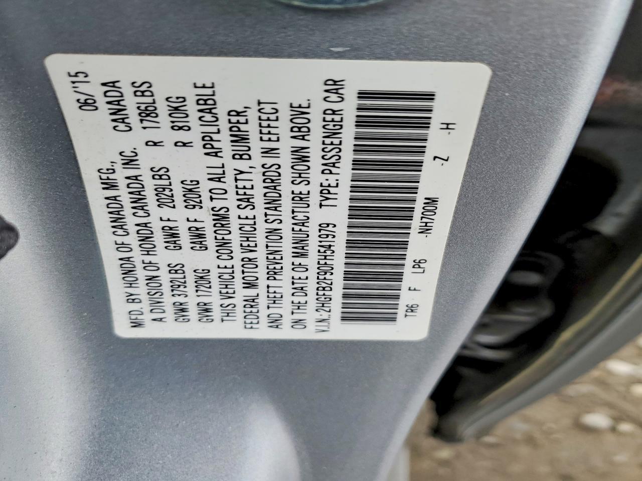 2015 HONDA CIVIC