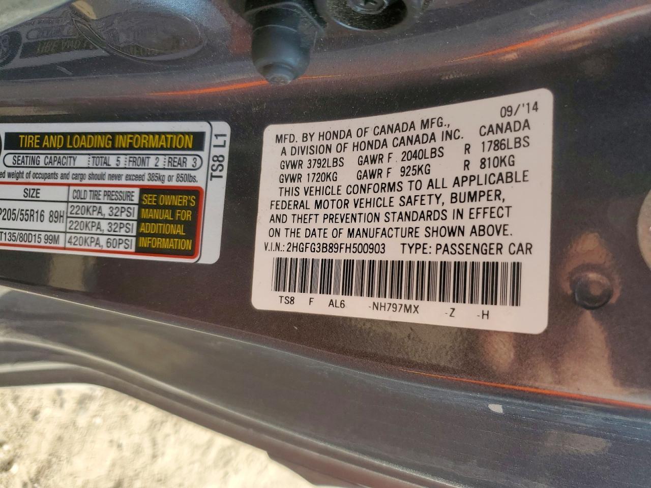 2015 HONDA CIVIC