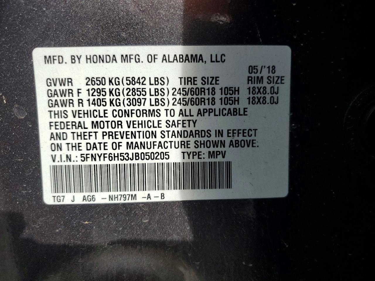 2018 HONDA PILOT