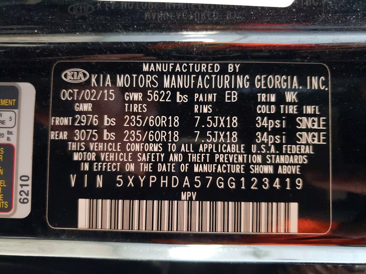 2016 KIA SORENTO
