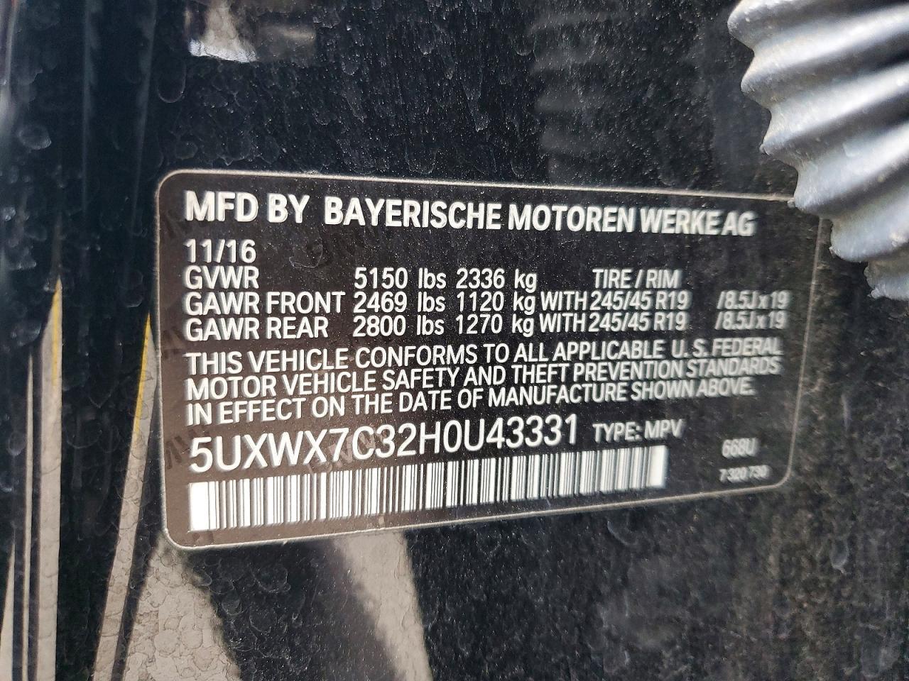 2017 BMW X3