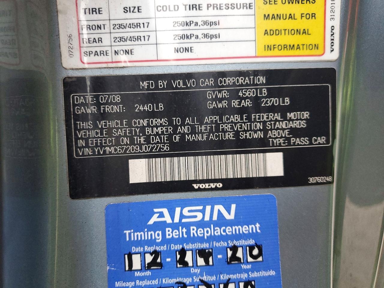 2009 VOLVO C70