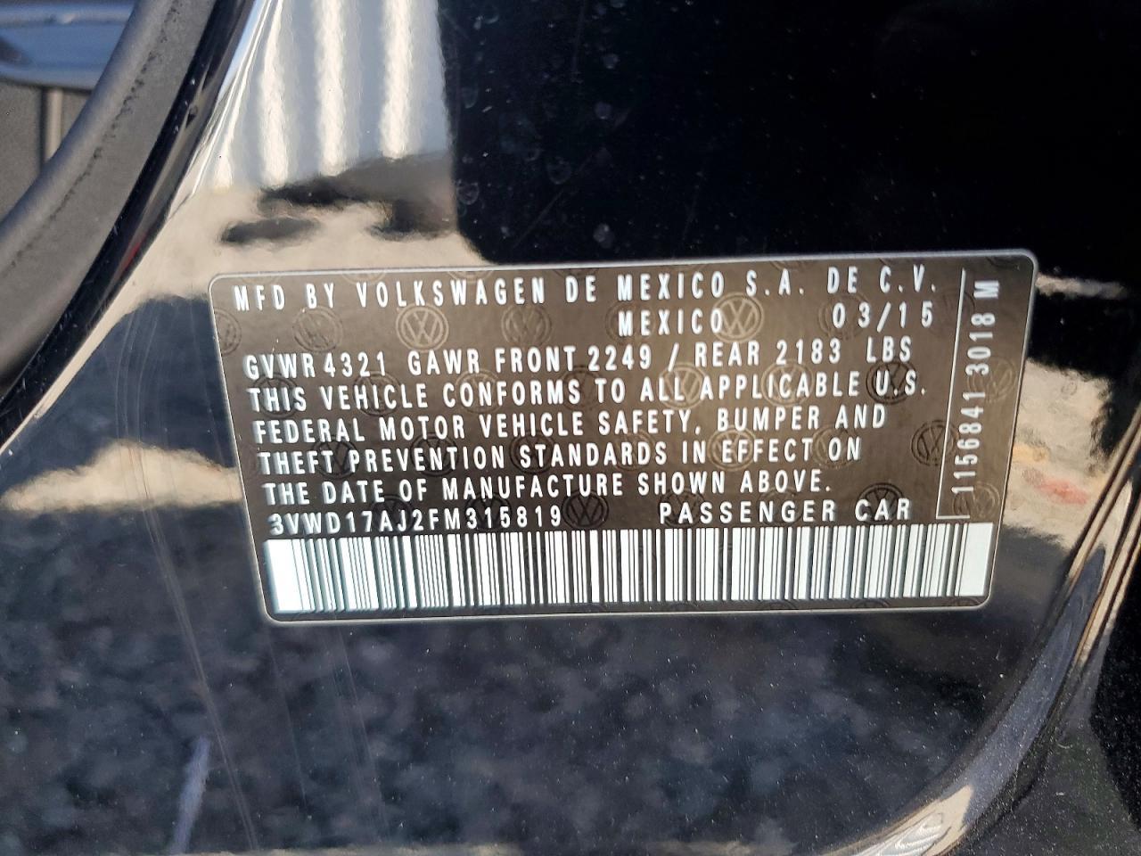 2015 VOLKSWAGEN JETTA