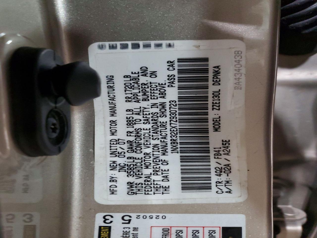2007 TOYOTA COROLLA