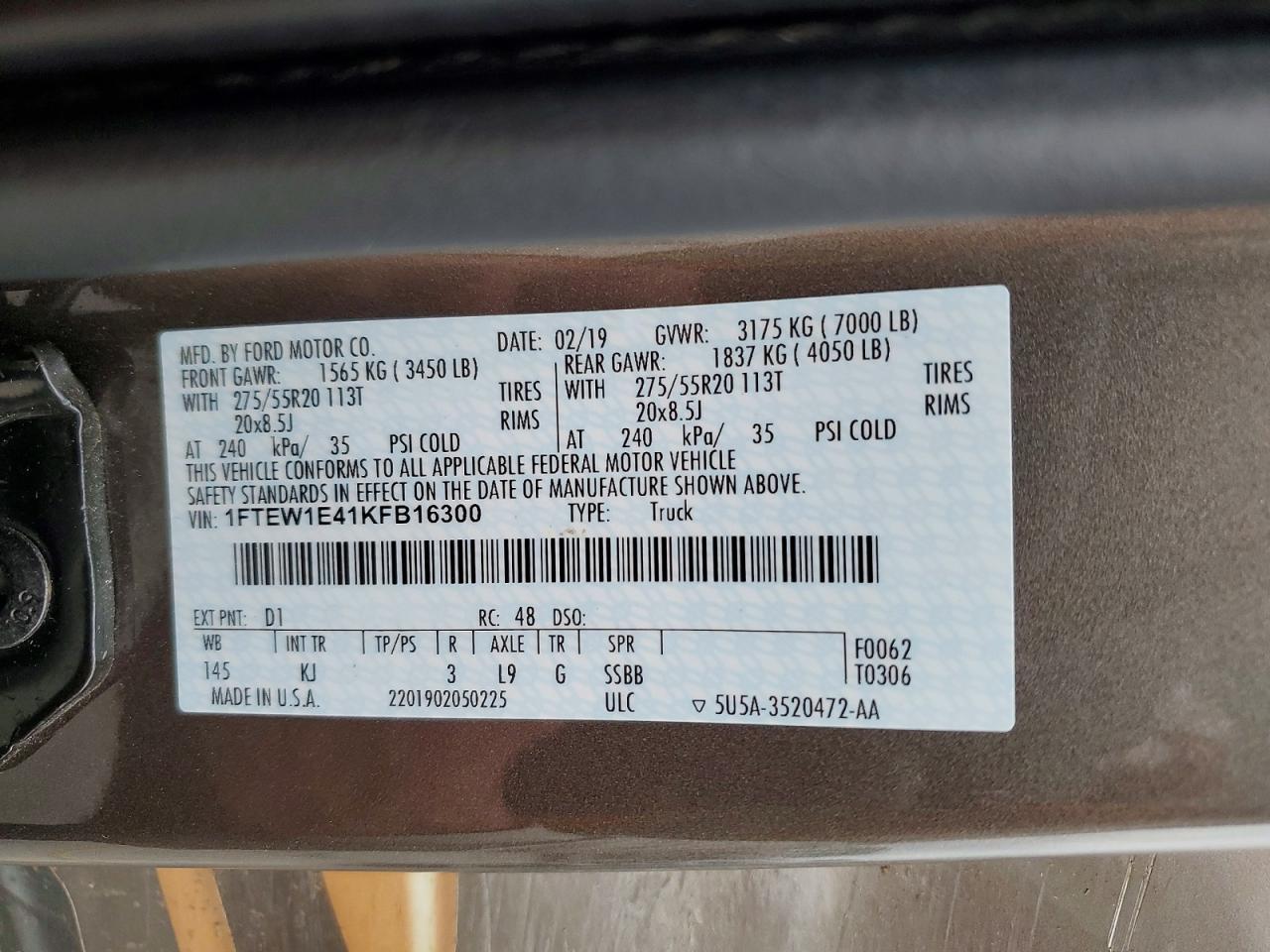 2019 FORD F-150