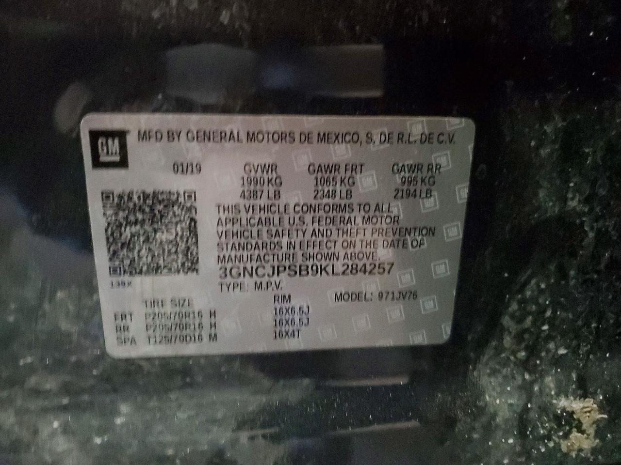 2019 CHEVROLET TRAX