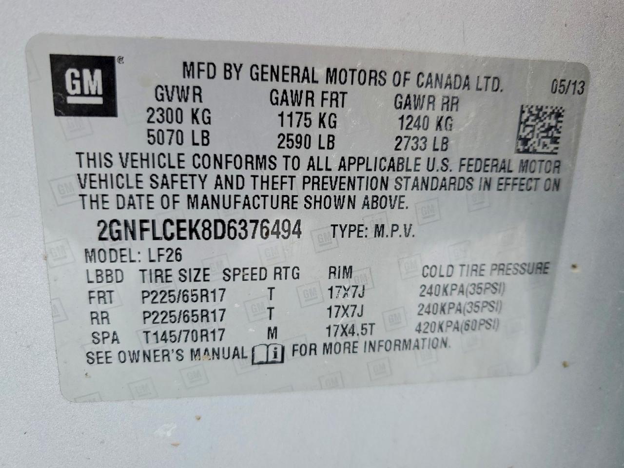 2013 CHEVROLET EQUINOX