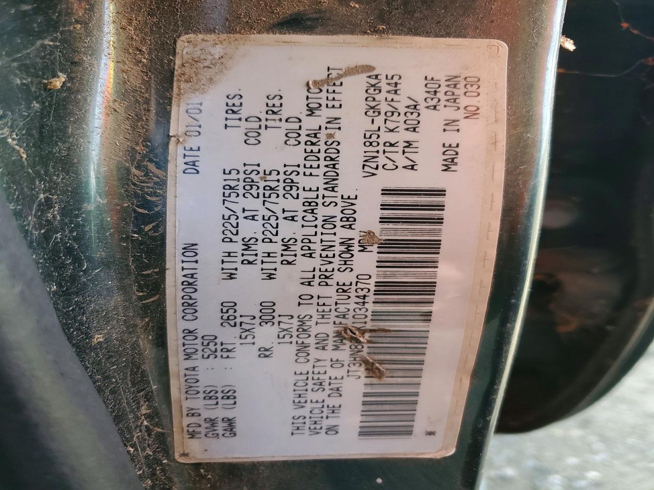 2001 TOYOTA 4Runner