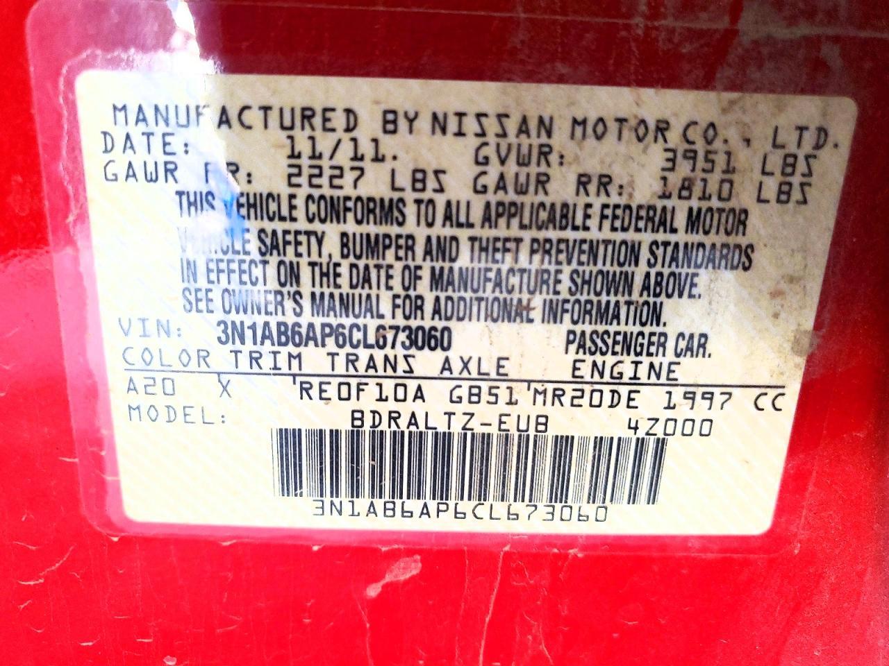 2012 NISSAN SENTRA